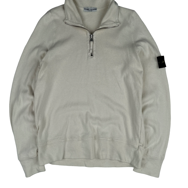 Stone Island 2006 Cream White Quarter Zip Pullover - Large