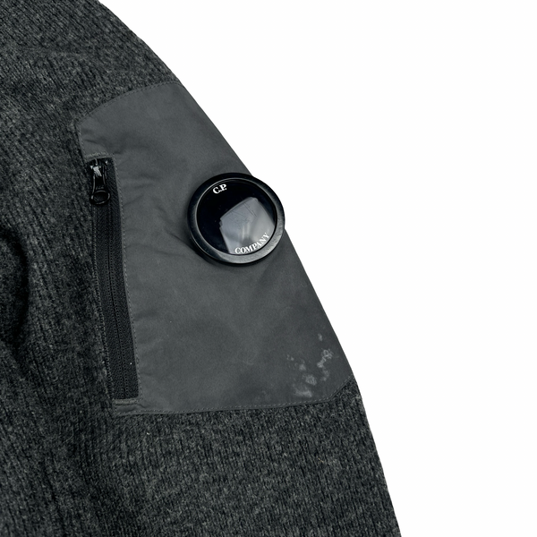 CP Company Grey Zip Up Lens Viewer Knit- Medium