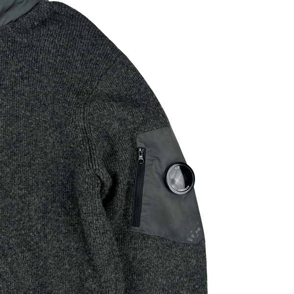 CP Company Grey Zip Up Lens Viewer Knit- Medium
