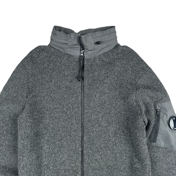 CP Company Grey Zip Up Lens Viewer Knit- Medium