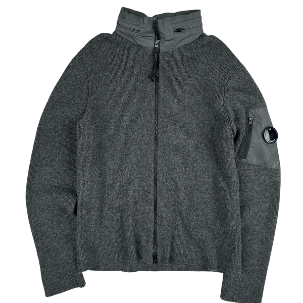 CP Company Grey Zip Up Lens Viewer Knit- Medium