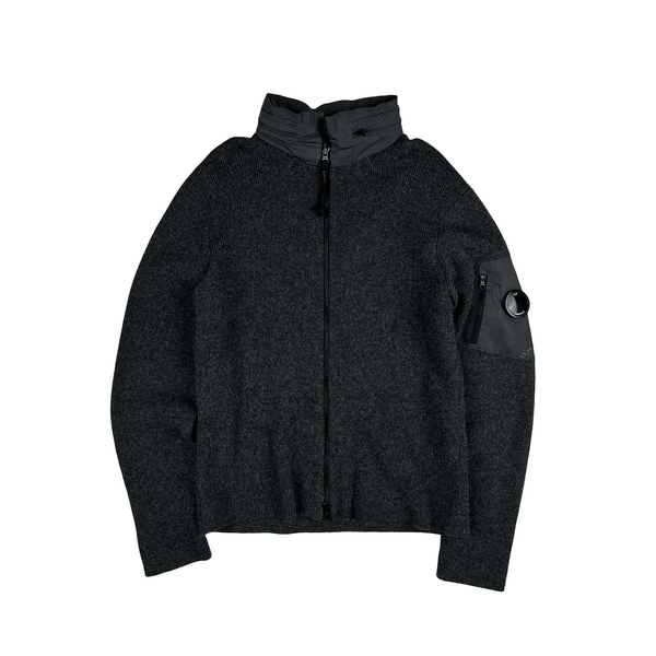CP Company Grey Zip Up Lens Viewer Knit- Medium