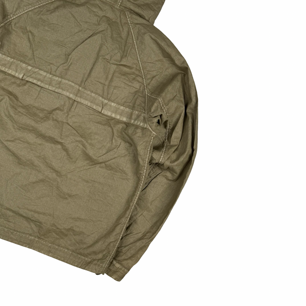 CP Company Khaki Garment Dyed Lino Wax Goggle Jacket - Medium