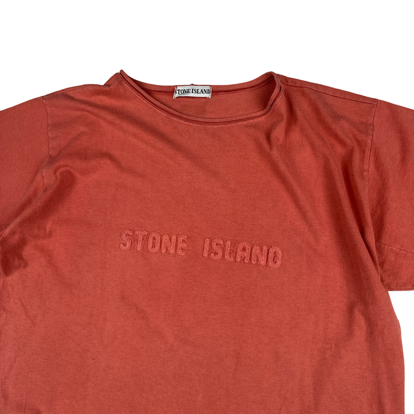 Stone Island 1994 Vintage Spell-out cotton T Shirt - Medium