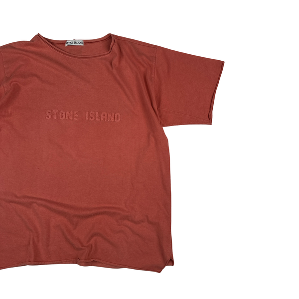 Stone Island 1994 Vintage Spell-out cotton T Shirt - Medium