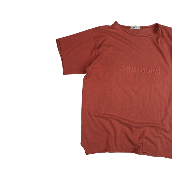 Stone Island 1994 Vintage Spell-out cotton T Shirt - Medium