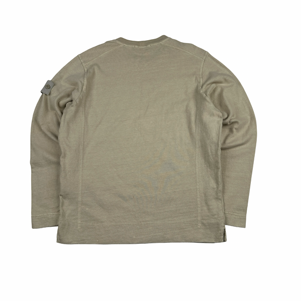 Stone Island 2023 Beige Ghost Piece Cotton Crewneck Jumper - Medium