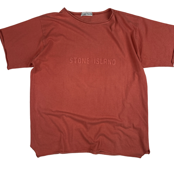 Stone Island 1994 Vintage Spell-out cotton T Shirt - Medium