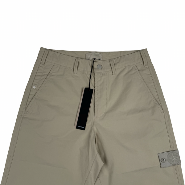 Stone Island 2025 Ghost Piece Light Khaki Beige Type Re Fit Cotton Chino Trousers - 30" (Small)