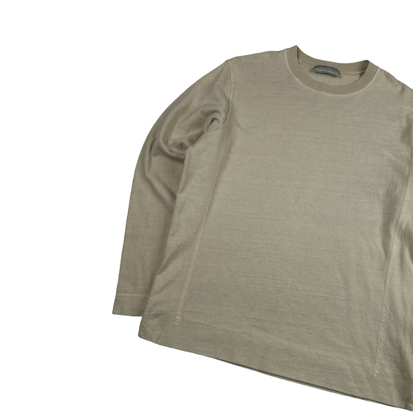Stone Island 2023 Beige Ghost Piece Cotton Crewneck Jumper - Medium