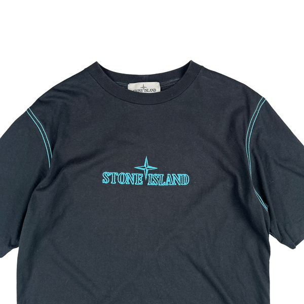 Stone Island 2021 Black Cotton Compass T Shirt - Small