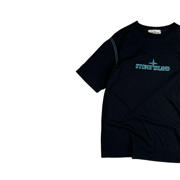 Stone Island 2021 Black Cotton Compass T Shirt - Small