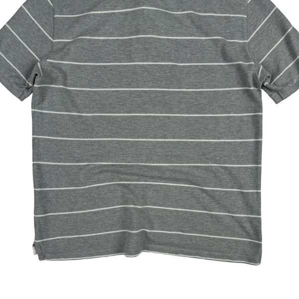 CP Company Grey Striped Cotton Polo Shirt - Large