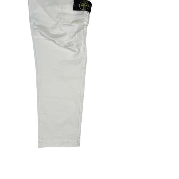 Stone Island 2026 White Type RE-T Cotton Cargo Trousers - 32" (Medium)
