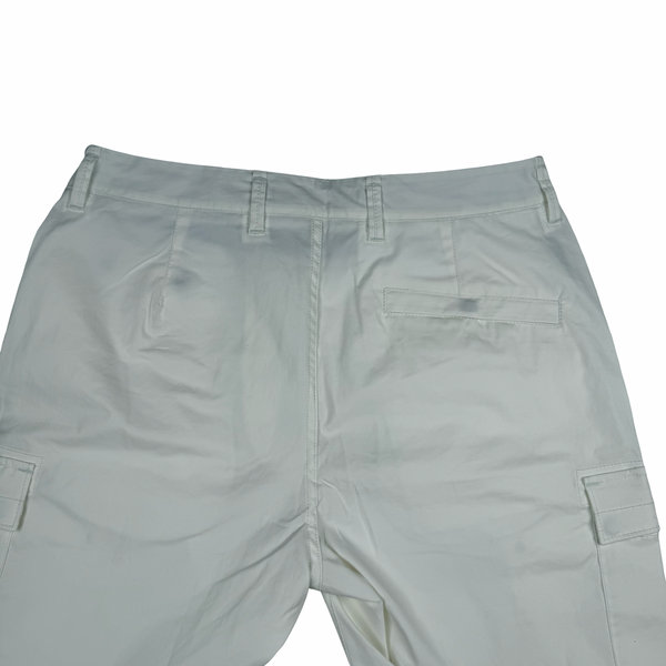 Stone Island 2026 White Type RE-T Cotton Cargo Trousers - 32" (Medium)