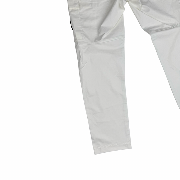 Stone Island 2026 White Type RE-T Cotton Cargo Trousers - 32" (Medium)