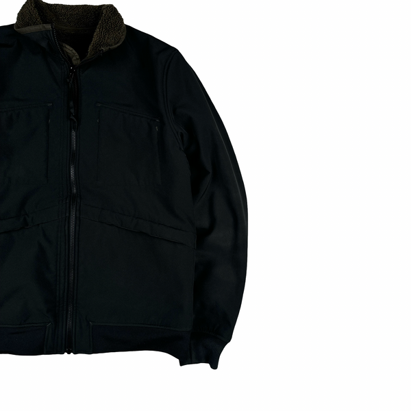 CP Company 2 in 1 Reversible Khaki Teddy Fleece Lined Lens Viewer Jacket - XL