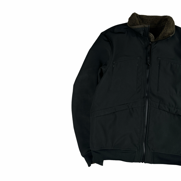 CP Company 2 in 1 Reversible Khaki Teddy Fleece Lined Lens Viewer Jacket - XL