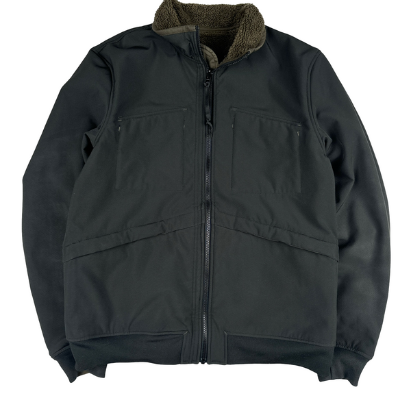 CP Company 2 in 1 Reversible Khaki Teddy Fleece Lined Lens Viewer Jacket - XL