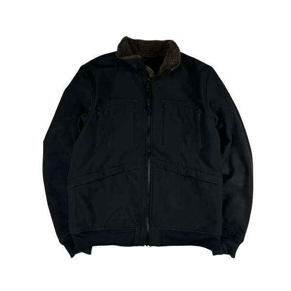 CP Company 2 in 1 Reversible Khaki Teddy Fleece Lined Lens Viewer Jacket - XL