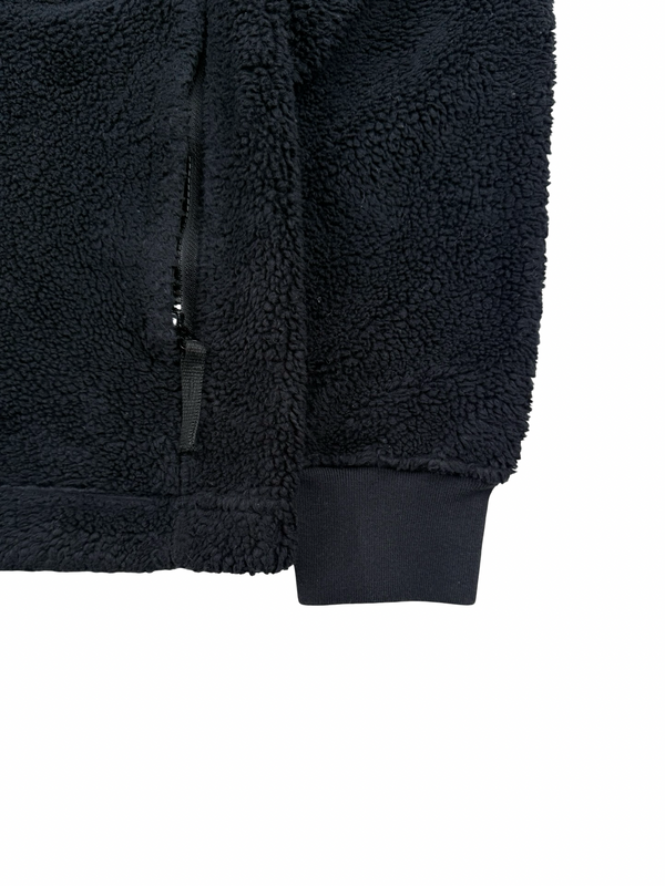Stone Island 2021 Black Teddy Fleece Zipped Jacket - Small