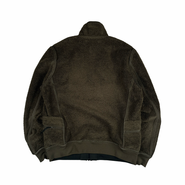 CP Company 2 in 1 Reversible Khaki Teddy Fleece Lined Lens Viewer Jacket - XL