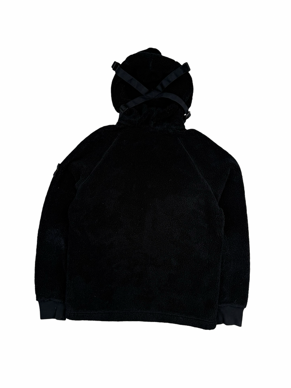 Stone Island 2021 Black Teddy Fleece Zipped Jacket - Small