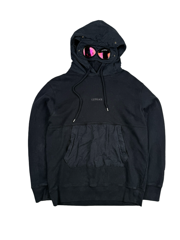 CP Company x Palace Black Spellout Goggle Hoodie - Medium
