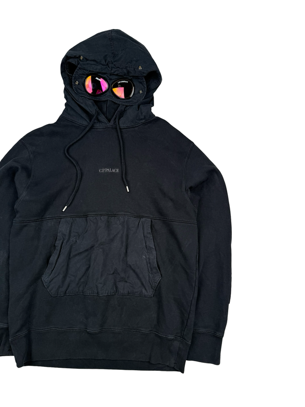 CP Company x Palace Black Spellout Goggle Hoodie - Medium