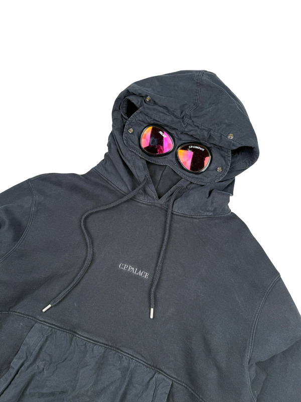 CP Company x Palace Black Spellout Goggle Hoodie - Medium