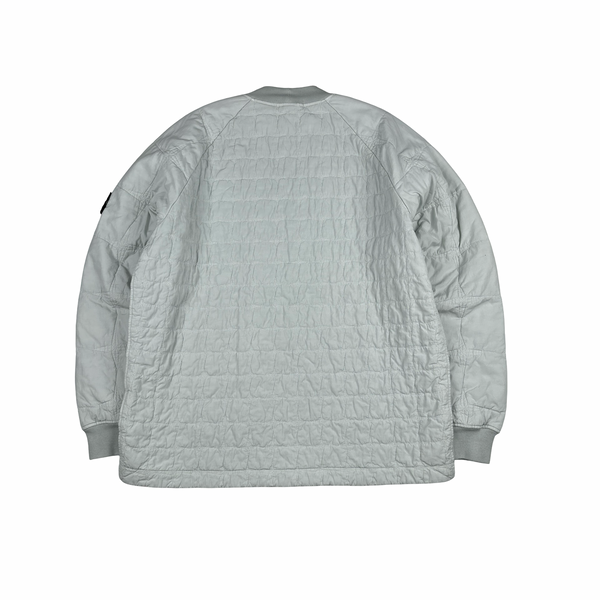 Stone Island 2022 Baby Blue Cotton Primaloft Quilted Crewneck Jumper - XXL