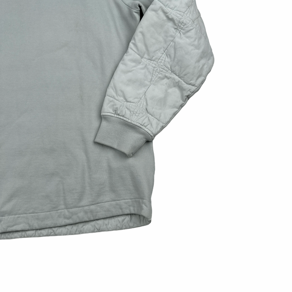 Stone Island 2022 Baby Blue Cotton Primaloft Quilted Crewneck Jumper - XXL