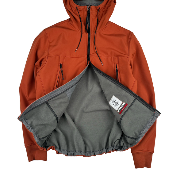 CP Company Orange Soft Shell R Goggle Hooded Zipped Jacket - XL