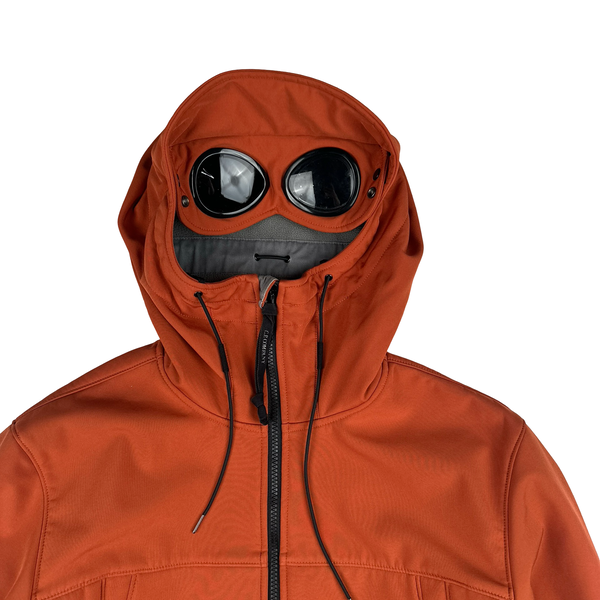 CP Company Orange Soft Shell R Goggle Hooded Zipped Jacket - XL