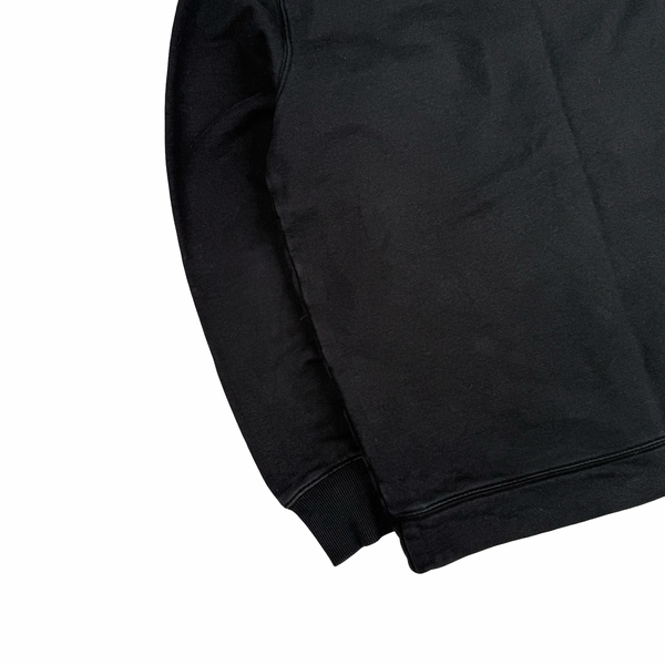 CP Company Black Cotton Spellout Crewneck Sweatshirt - Medium