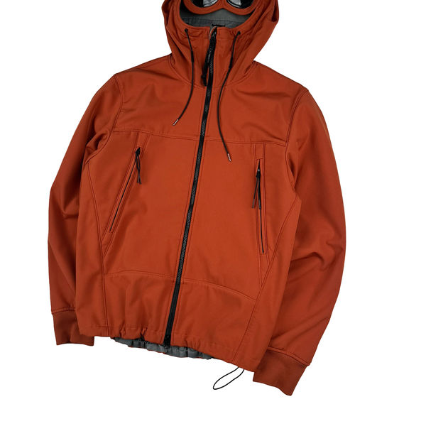 CP Company Orange Soft Shell R Goggle Hooded Zipped Jacket - XL