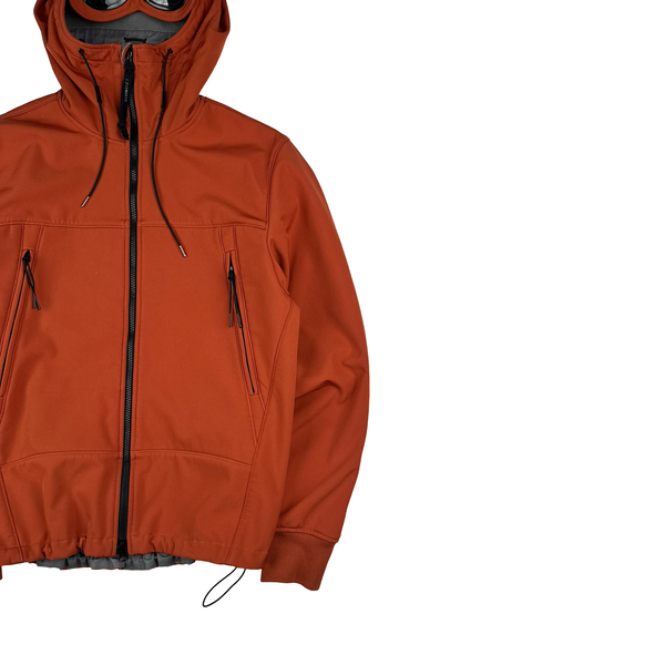 CP Company Orange Soft Shell R Goggle Hooded Zipped Jacket - XL