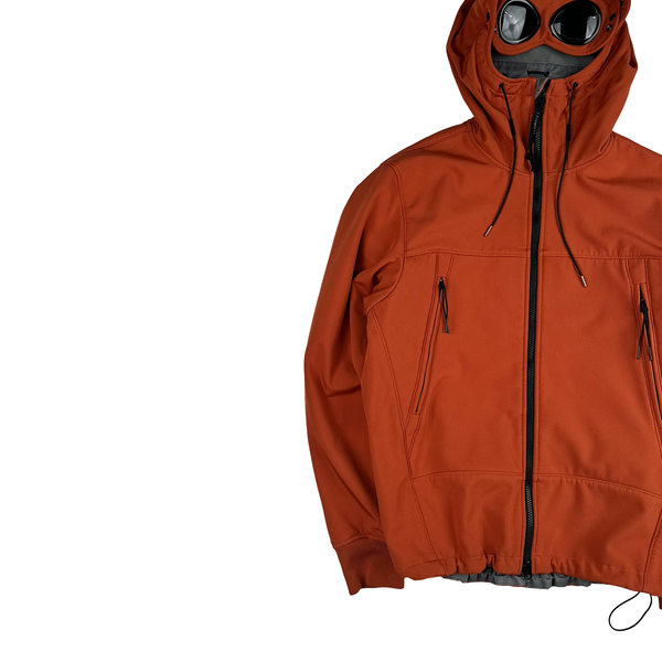 CP Company Orange Soft Shell R Goggle Hooded Zipped Jacket - XL