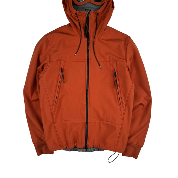 CP Company Orange Soft Shell R Goggle Hooded Zipped Jacket - XL