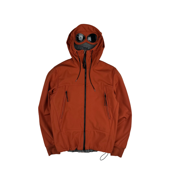 CP Company Orange Soft Shell R Goggle Hooded Zipped Jacket - XL