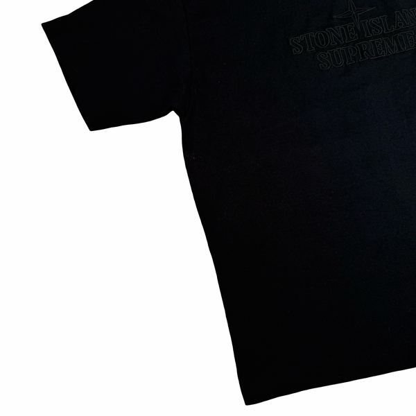 Stone Island x Supreme 2020 Black  Cotton Spellout T Shirt - Large