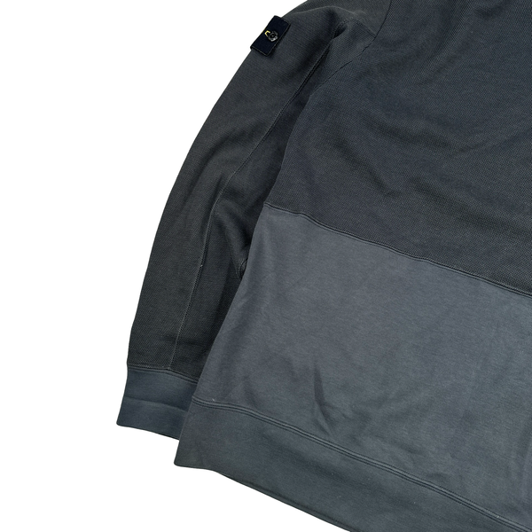 Stone Island 2016 Navy Ribbed Zip Up Hooded Jumper - XL