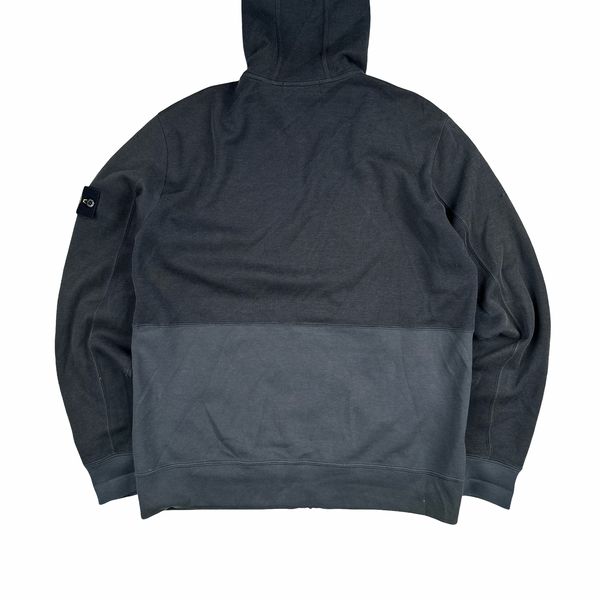 Stone Island 2016 Navy Ribbed Zip Up Hooded Jumper - XL