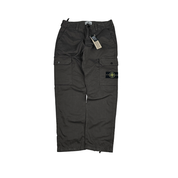 Stone Island 2026 Brown Cotton Cargos Trousers - 30"