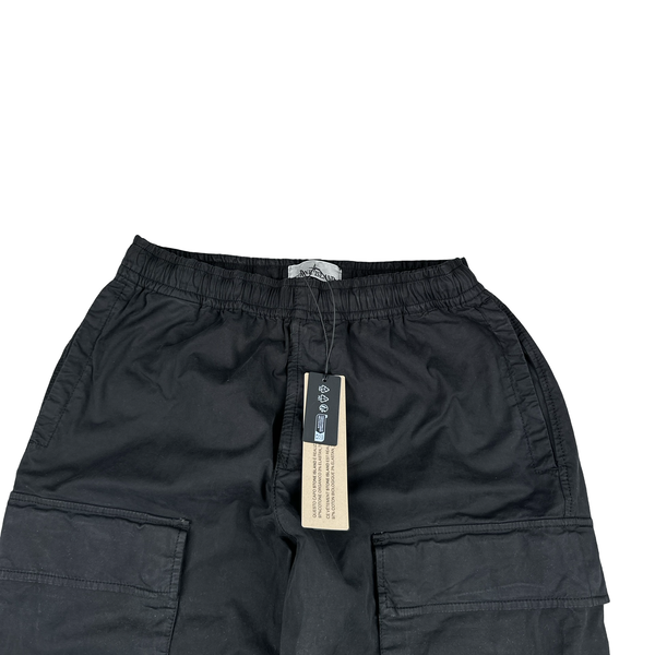 Stone Island 2026 Black Cotton Cargos Trousers - 30"