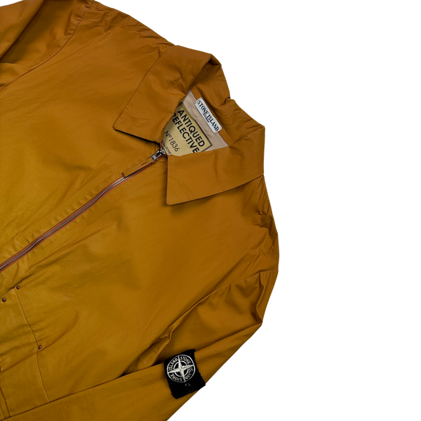Stone Island Rare 2008 Burnt Orange Antiqued Reflective Jacket - XXL