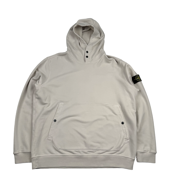 Stone Island 2023 Cream Cotton Hoodie Jumper - 3XL