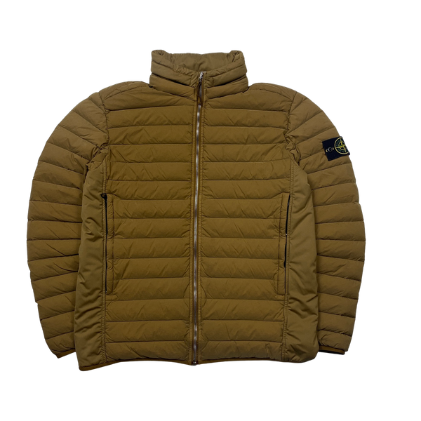 Stone Island 2020 Brown Down Filled Loom Woven Puffer Jacket - Large