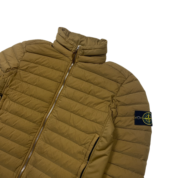 Stone Island 2020 Brown Down Filled Loom Woven Puffer Jacket - Large