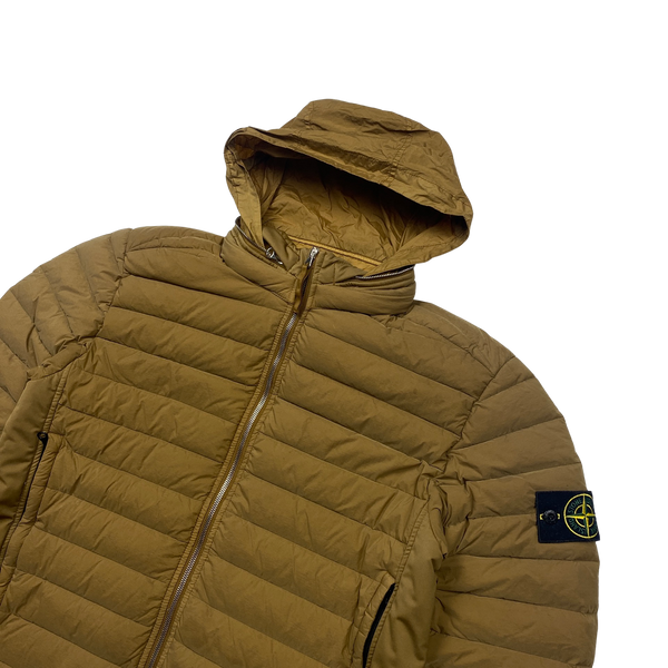 Stone Island 2020 Brown Down Filled Loom Woven Puffer Jacket - Large
